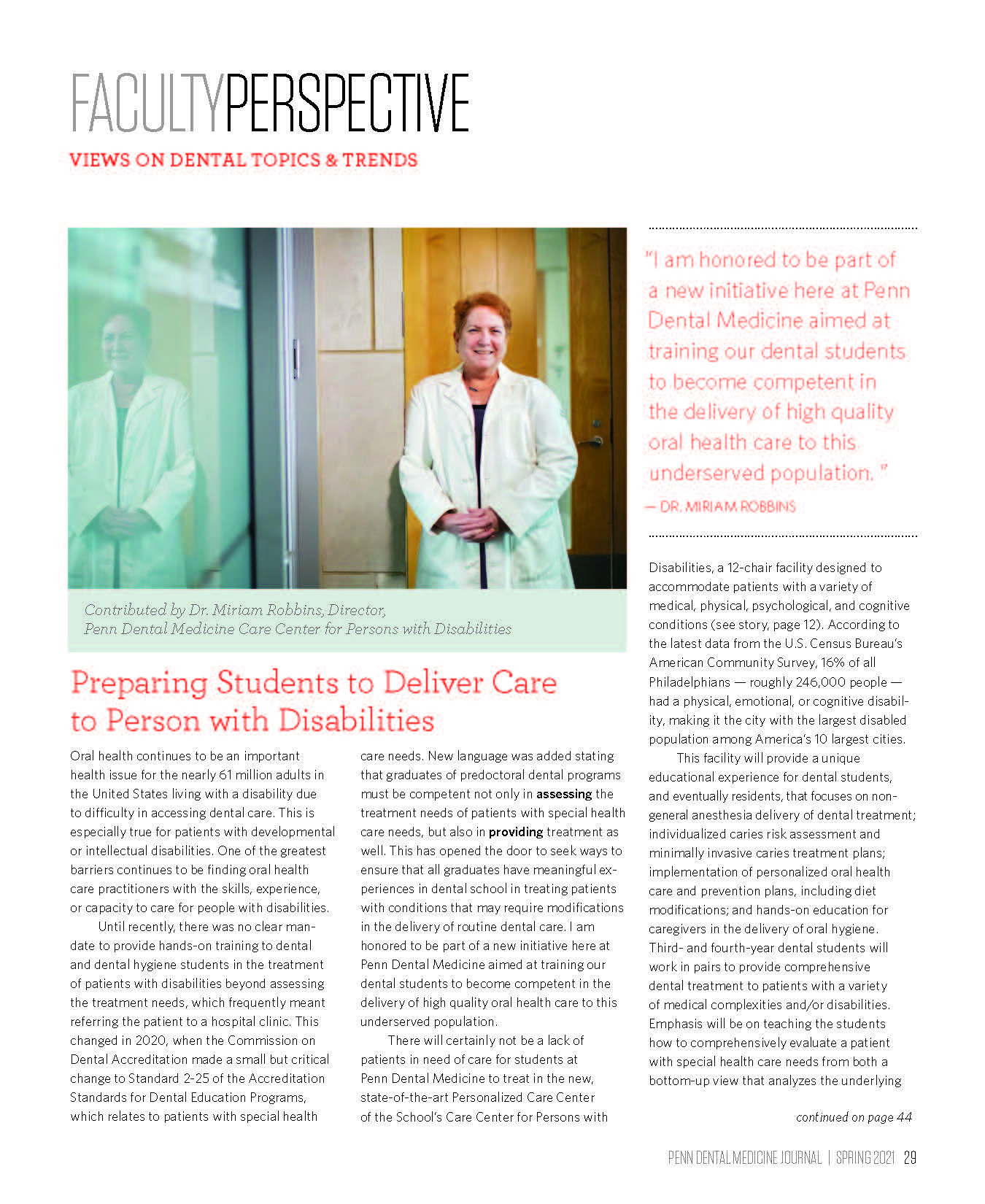 Faculty Perspective Penn Dental Medicine