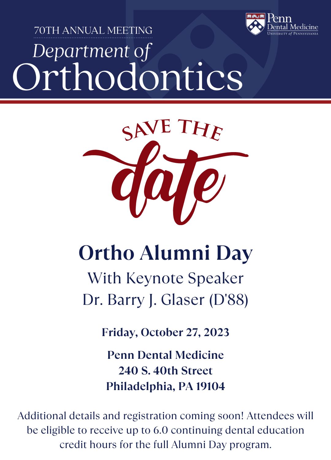 Ortho Alumni Day 2023 Penn Dental Medicine